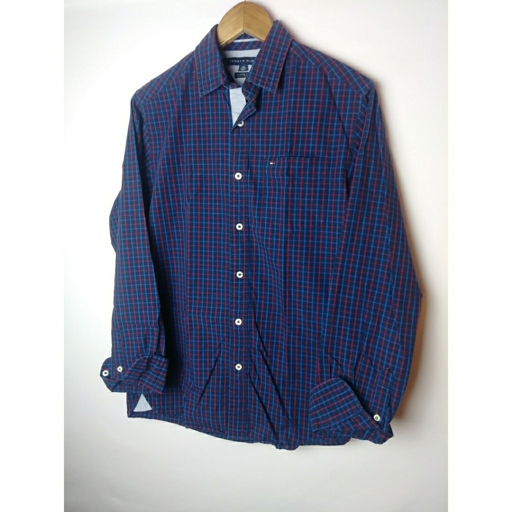 Tommy Hilfiger Mens Sz XS Plaid Flannel Shirt
